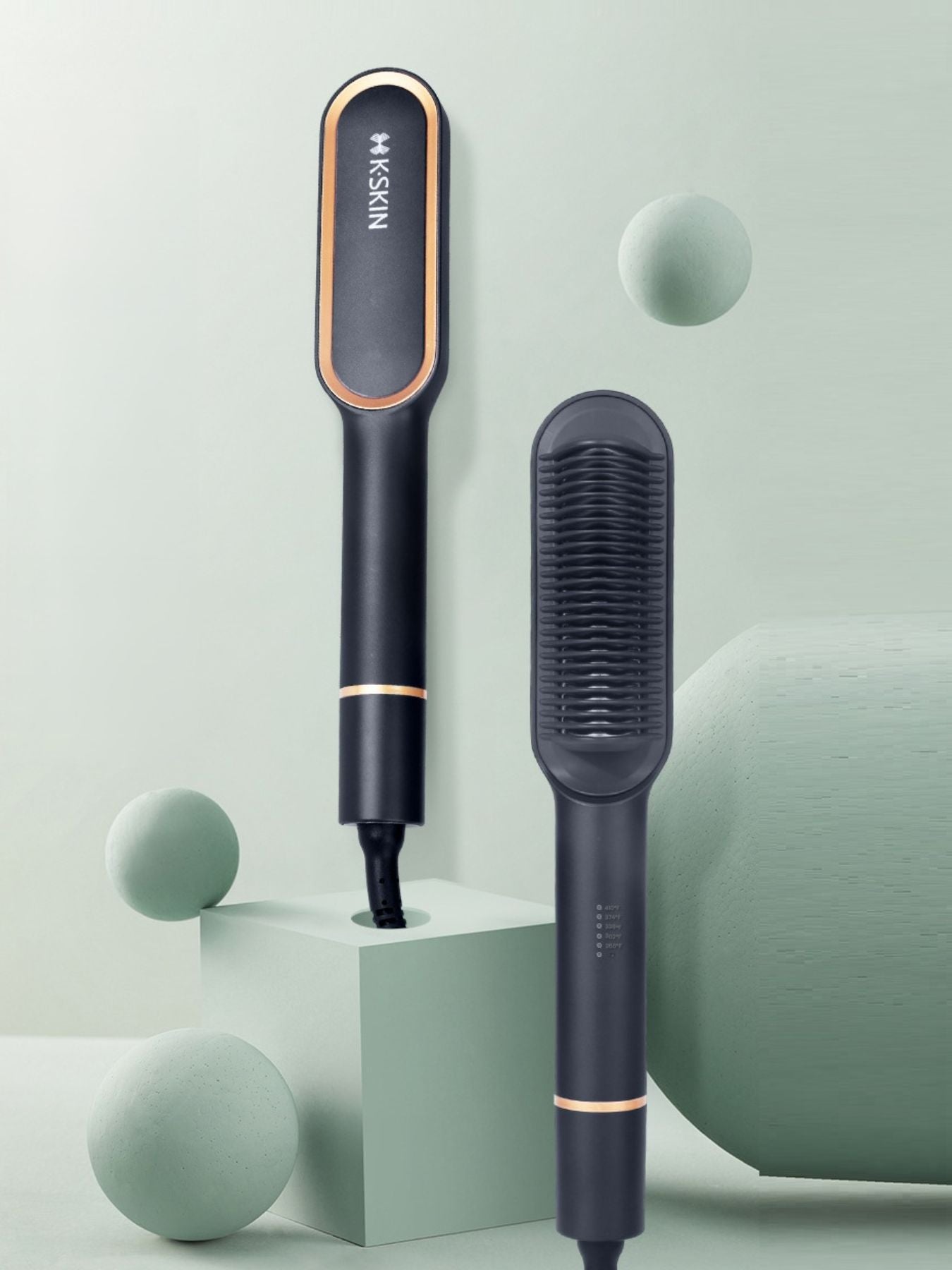 Black Trendsi fast heating straightening comb with North American plug, designed for quick, easy hair styling.