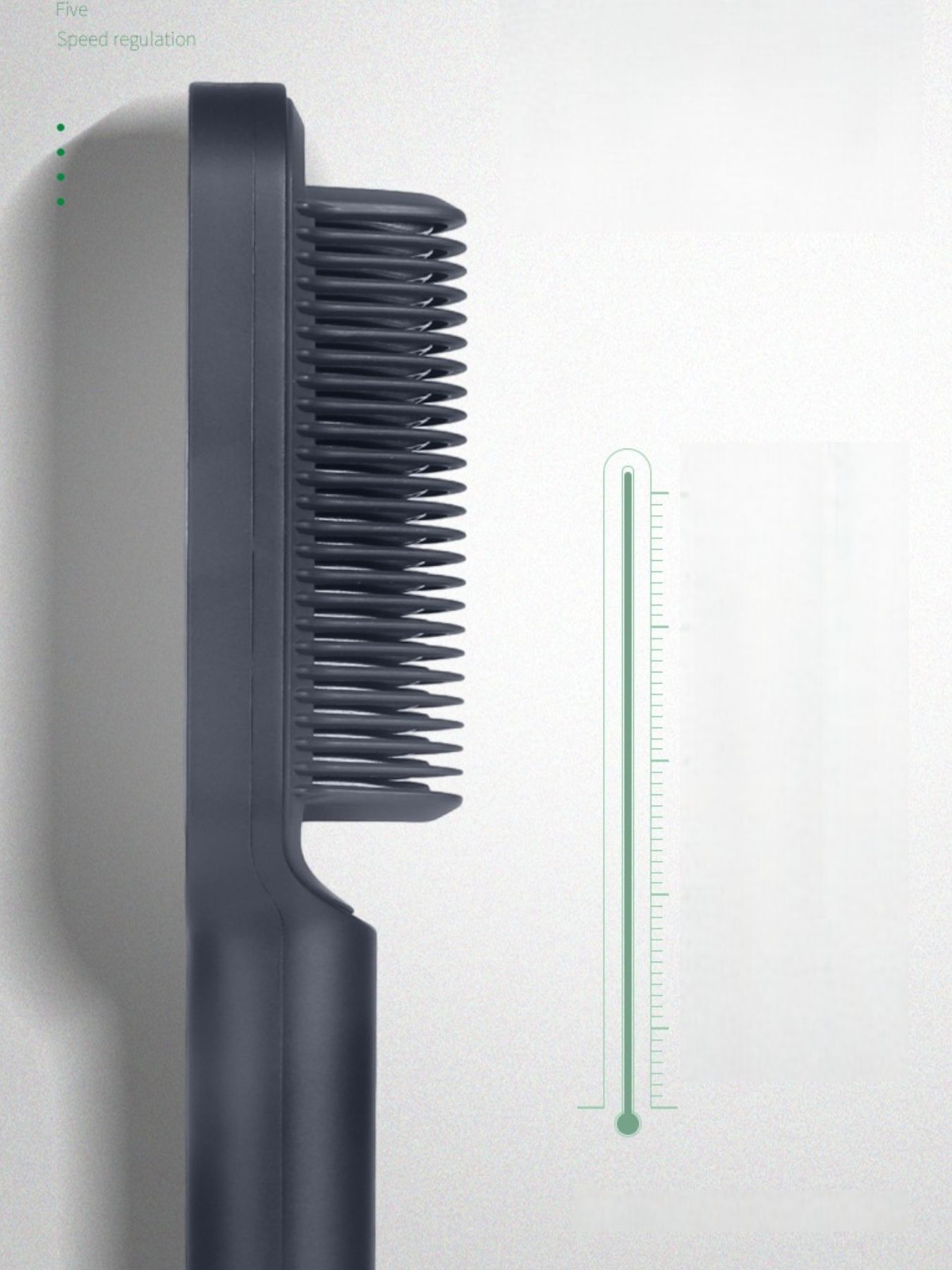 Black Trendsi fast heating straightening comb with North American plug, designed for quick, easy hair styling.