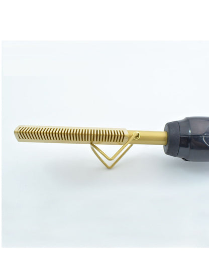 Black heated straightening comb by Trendsi with North American plug, designed for smooth, straight hair styling.