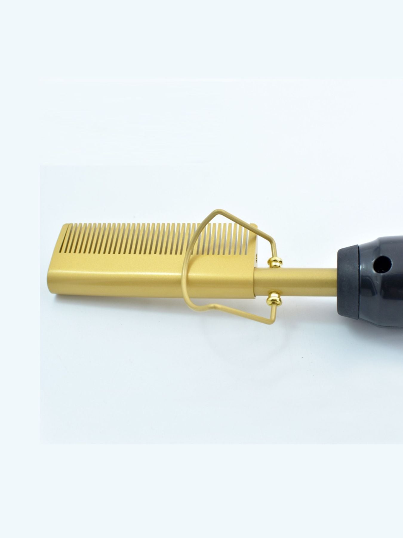 Black heated straightening comb by Trendsi with North American plug, designed for smooth, sleek hair styling.