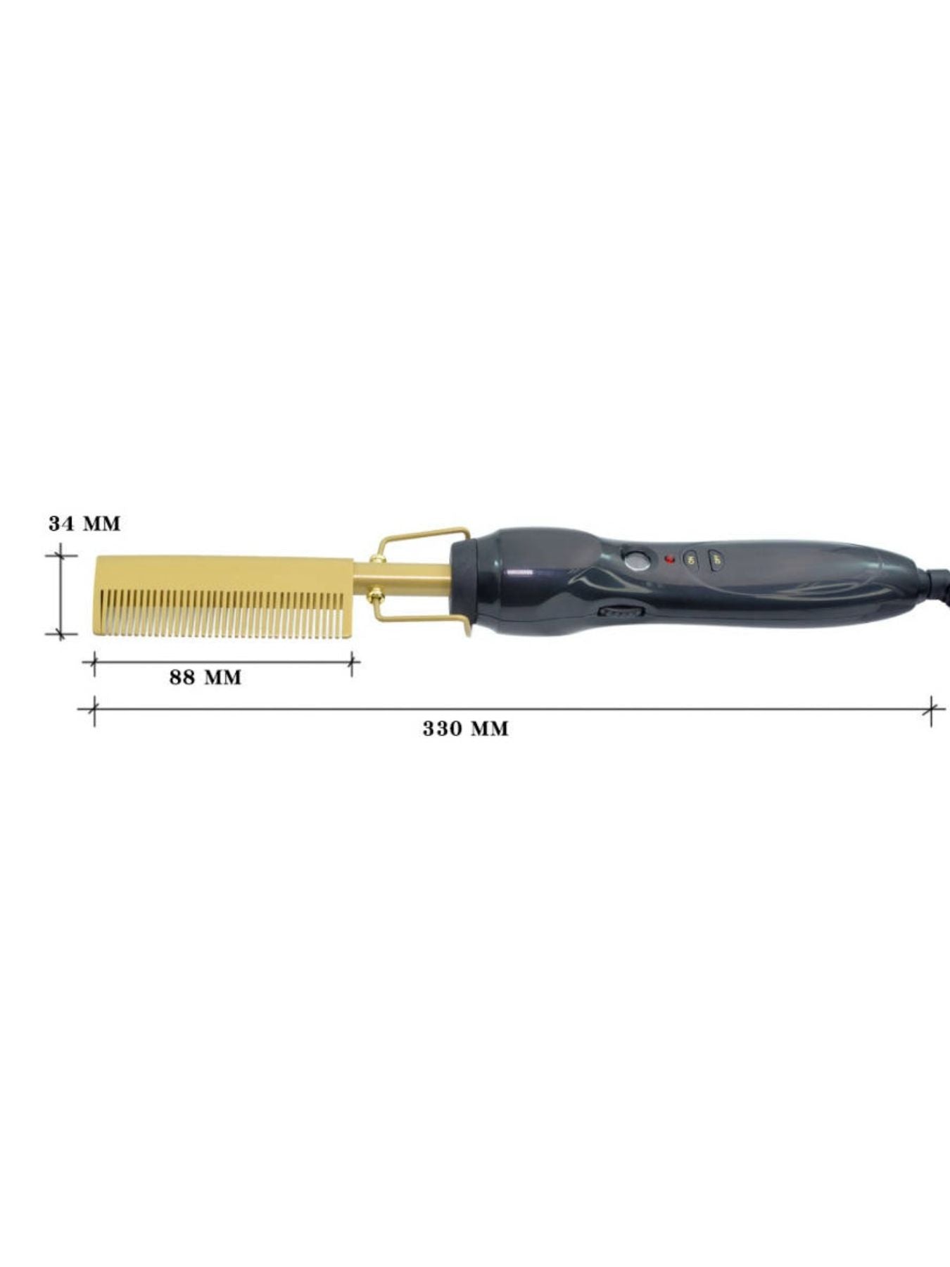 Black heated straightening comb by Trendsi with North American plug, designed for smoothing and styling hair efficiently.