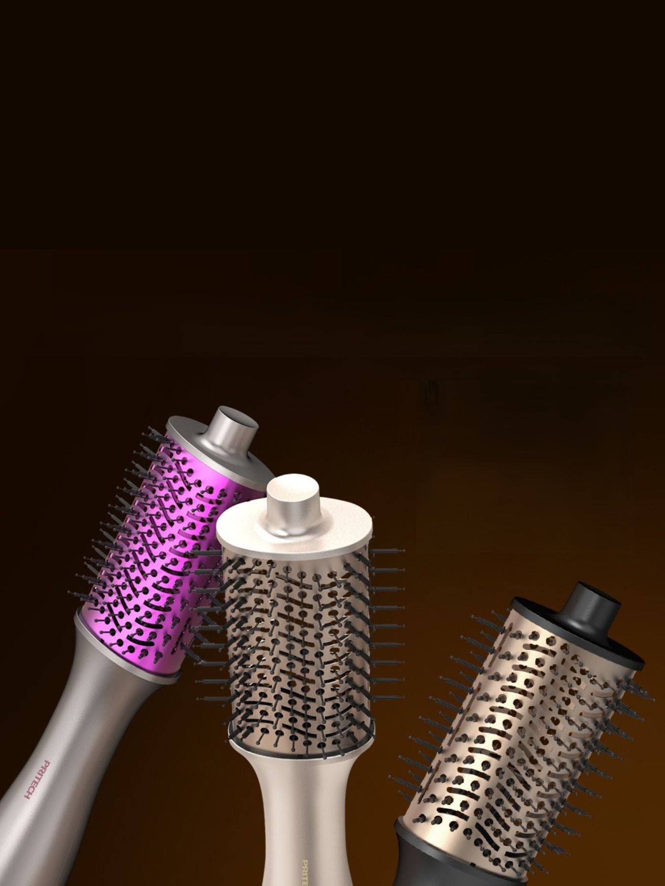 Black Trendsi multifunctional hot air brush with North American plug, showing its versatile design for styling hair.