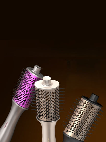 Black Trendsi multifunctional hot air brush with North American plug, showing its versatile design for styling hair.
