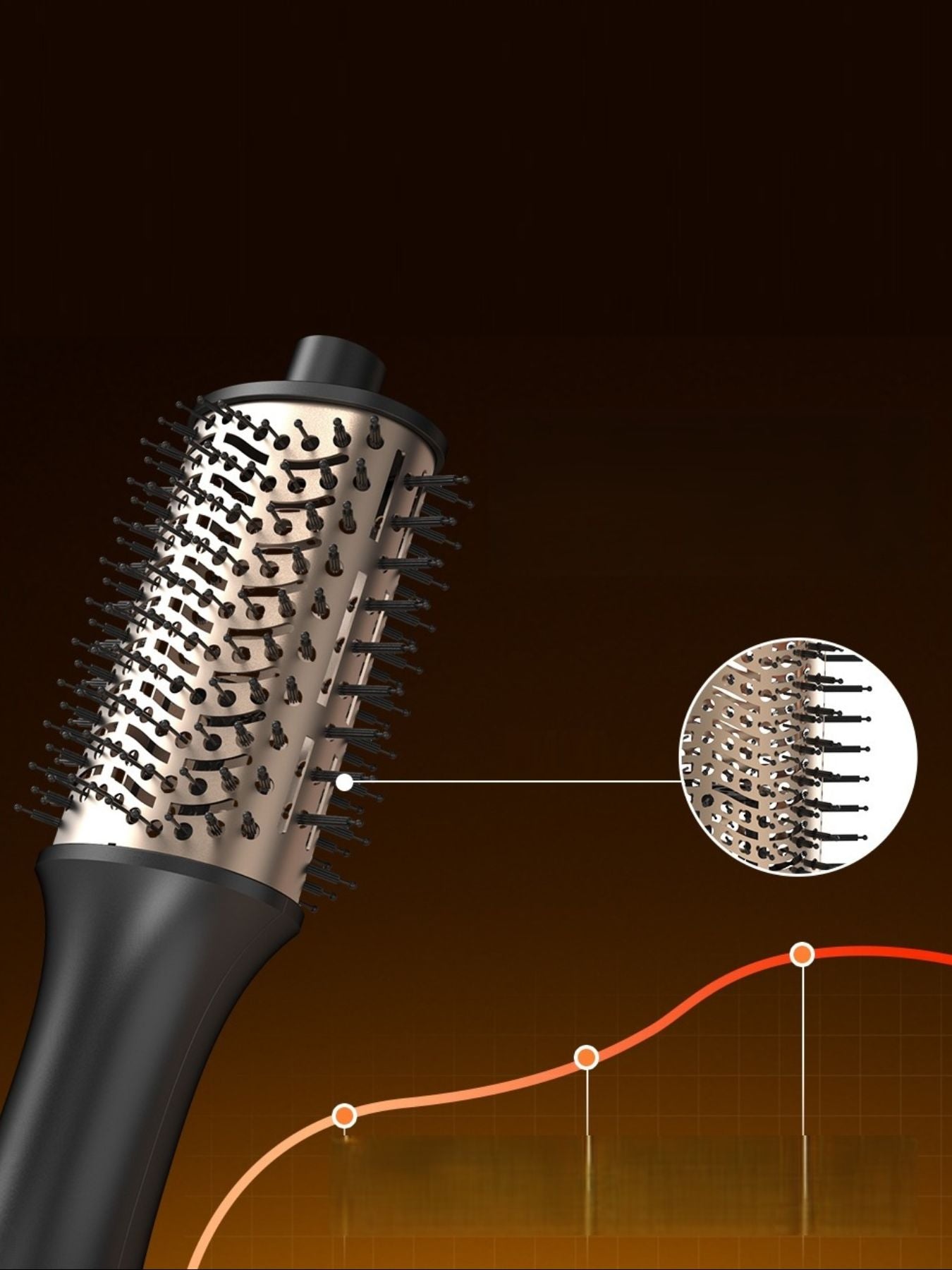 Black Trendsi multifunctional hot air brush with North American plug, showcasing a versatile hair styling tool with a sleek design.
