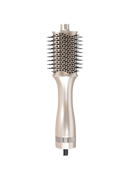 Black Trendsi multifunctional hot air brush with North American plug, showcasing its design and features for styling hair.