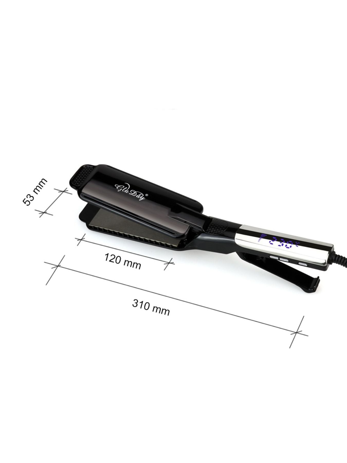 Black ceramic tourmaline hair straightener with North American plug, professional styling tool from Trendsi.