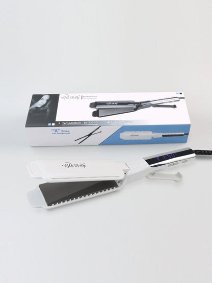 Black professional ceramic tourmaline hair straightener with North American plug by Trendsi, showing sleek design and ceramic plates.