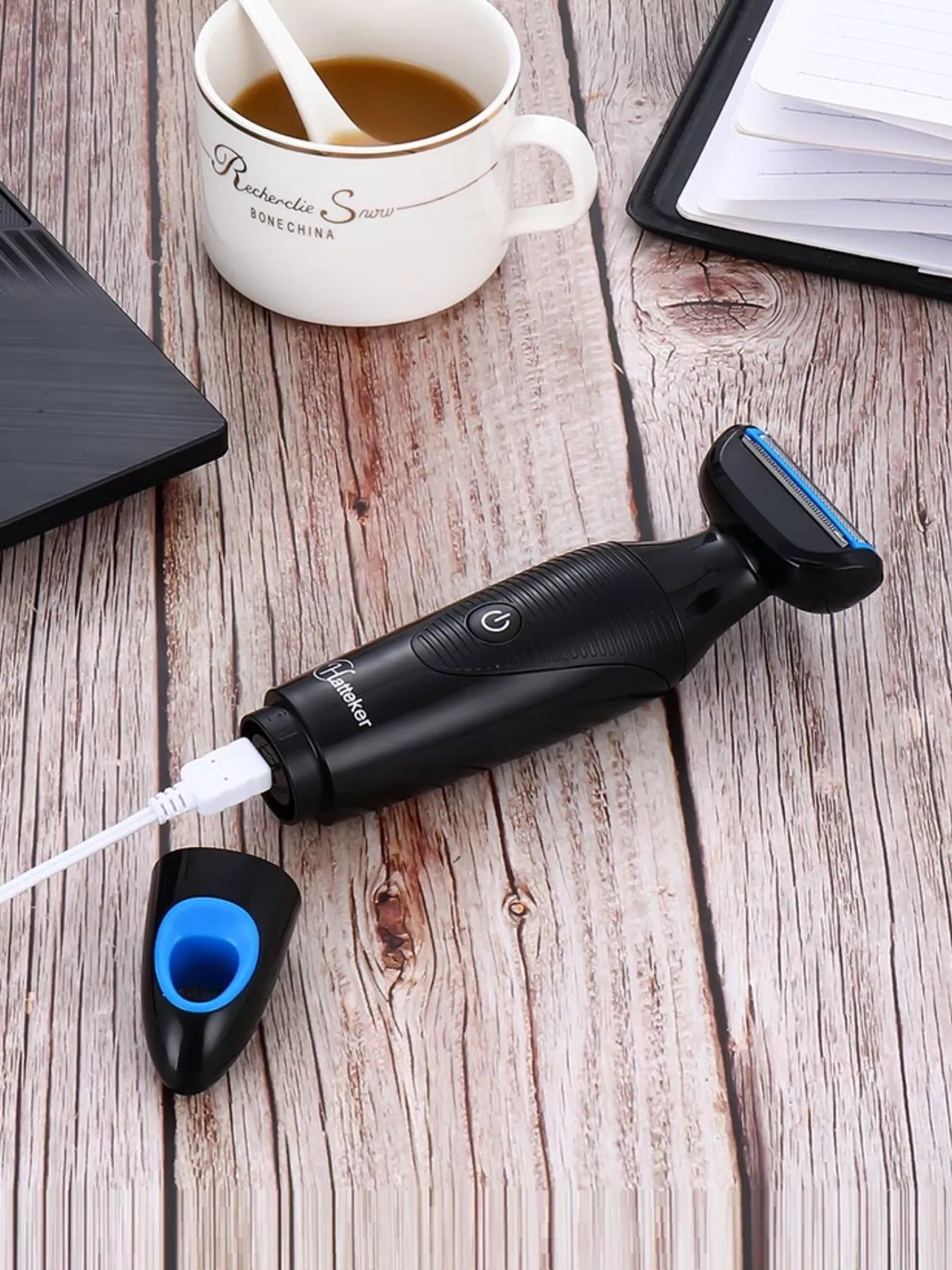 Trendsi 6-in-1 grooming kit with black design, USB rechargeable, waterproof for hair removal and grooming at home.