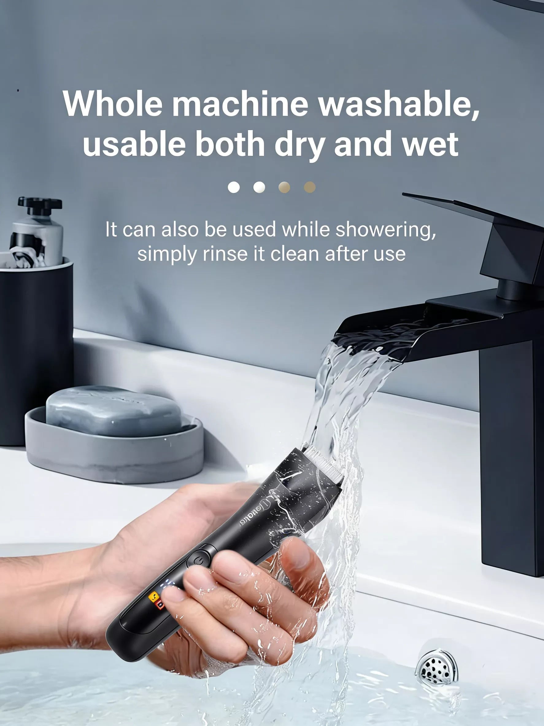 Black Trendsi ceramic blade portable waterproof hair removal device with compact design and easy grip for smooth skin.