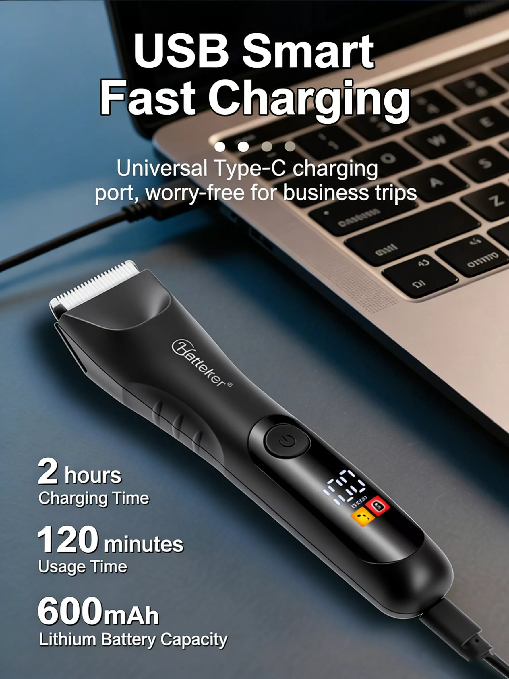 Black Trendsi ceramic blade portable waterproof hair removal device with compact design for easy use.