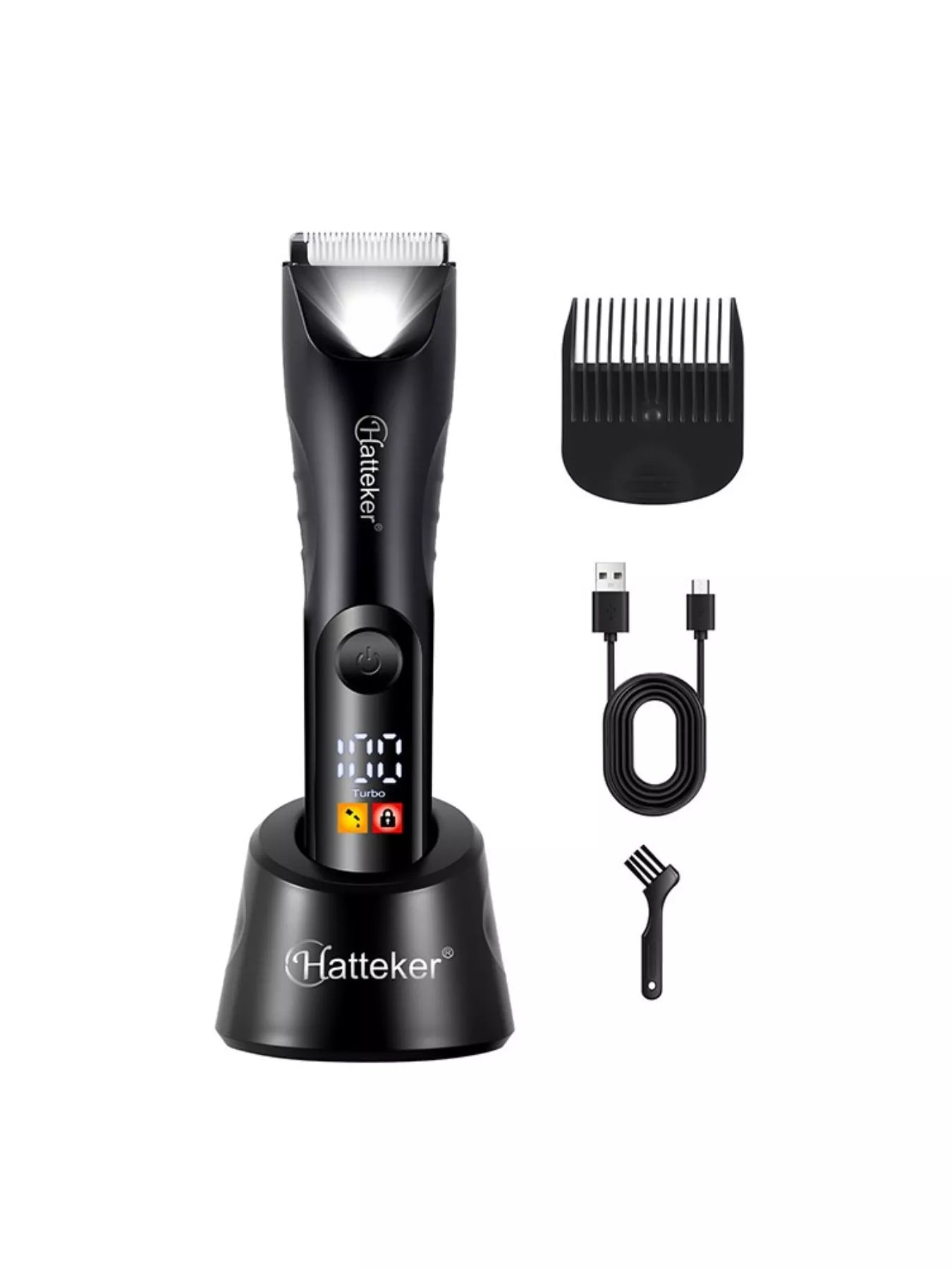Portable waterproof Trendsi ceramic blade hair removal device, compact and black, designed for easy at-home hair removal.