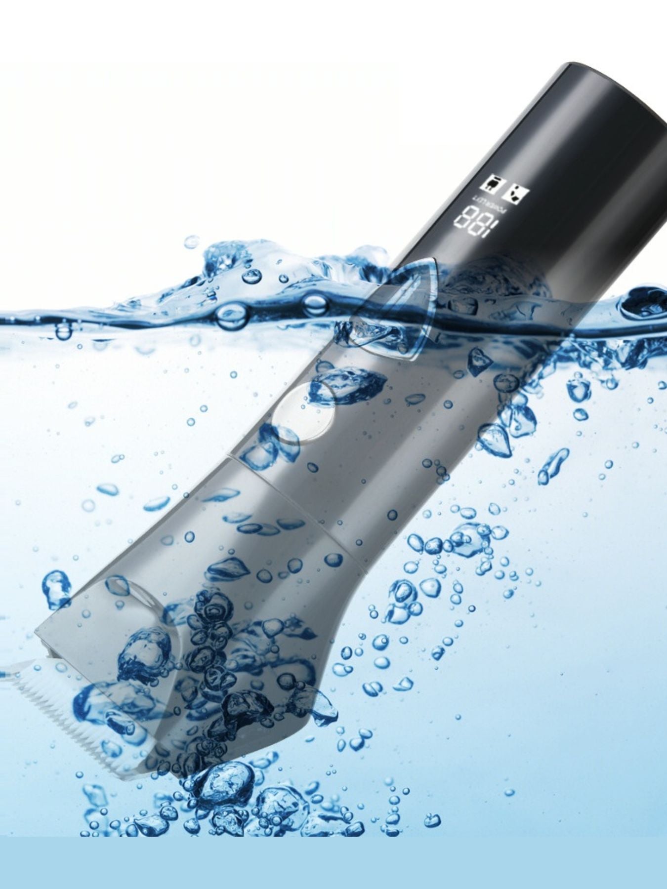 Black cordless rechargeable hair clipper by Trendsi, showing a sleek, ergonomic design with adjustable blades for precise haircutting.