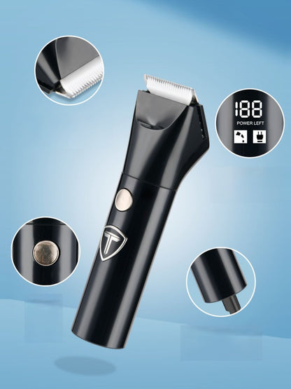 Black Trendsi cordless rechargeable hair clipper with ergonomic design and adjustable blades for precise haircutting.