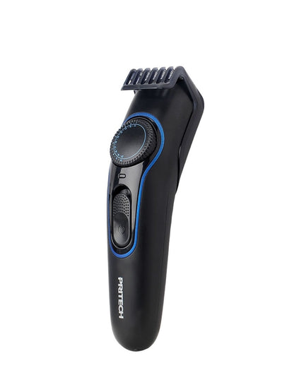 Black cordless rechargeable hair clipper by Trendsi, showing the sleek handheld design with adjustable blades.
