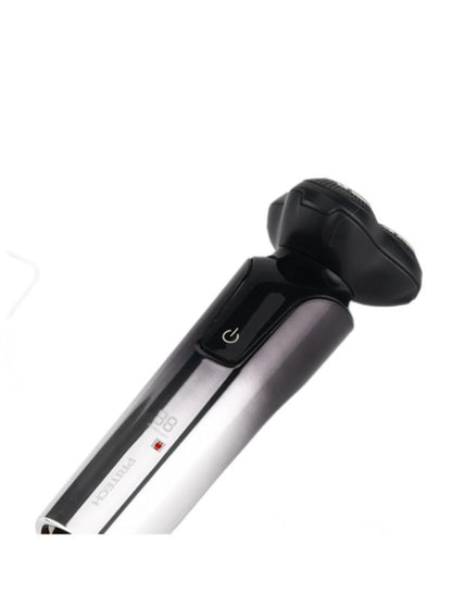 Black Trendsi electric rotary shaver with three rotary blades, ergonomic handle, and sleek design for a close shave.