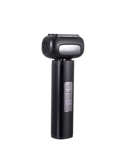 Black electric shaver with LED display from Trendsi, showing a close-up of the shaver's sleek design and LED screen.