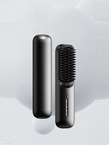 Black Trendsi hair straightening comb with LED display, showcasing its sleek design and digital temperature control.