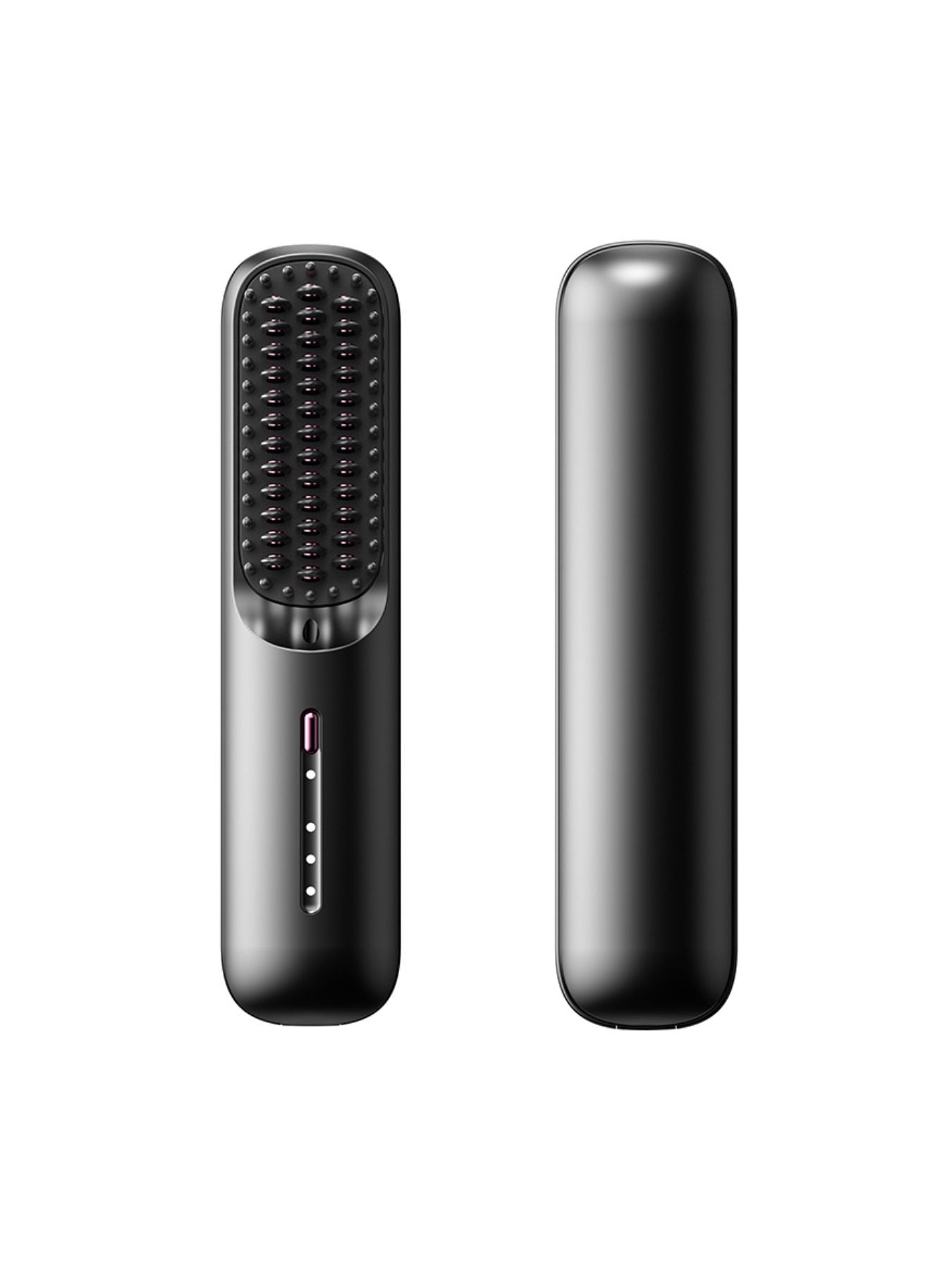 Black hair straightening comb with LED display by Trendsi, showing heat settings and sleek design for salon-quality styling.