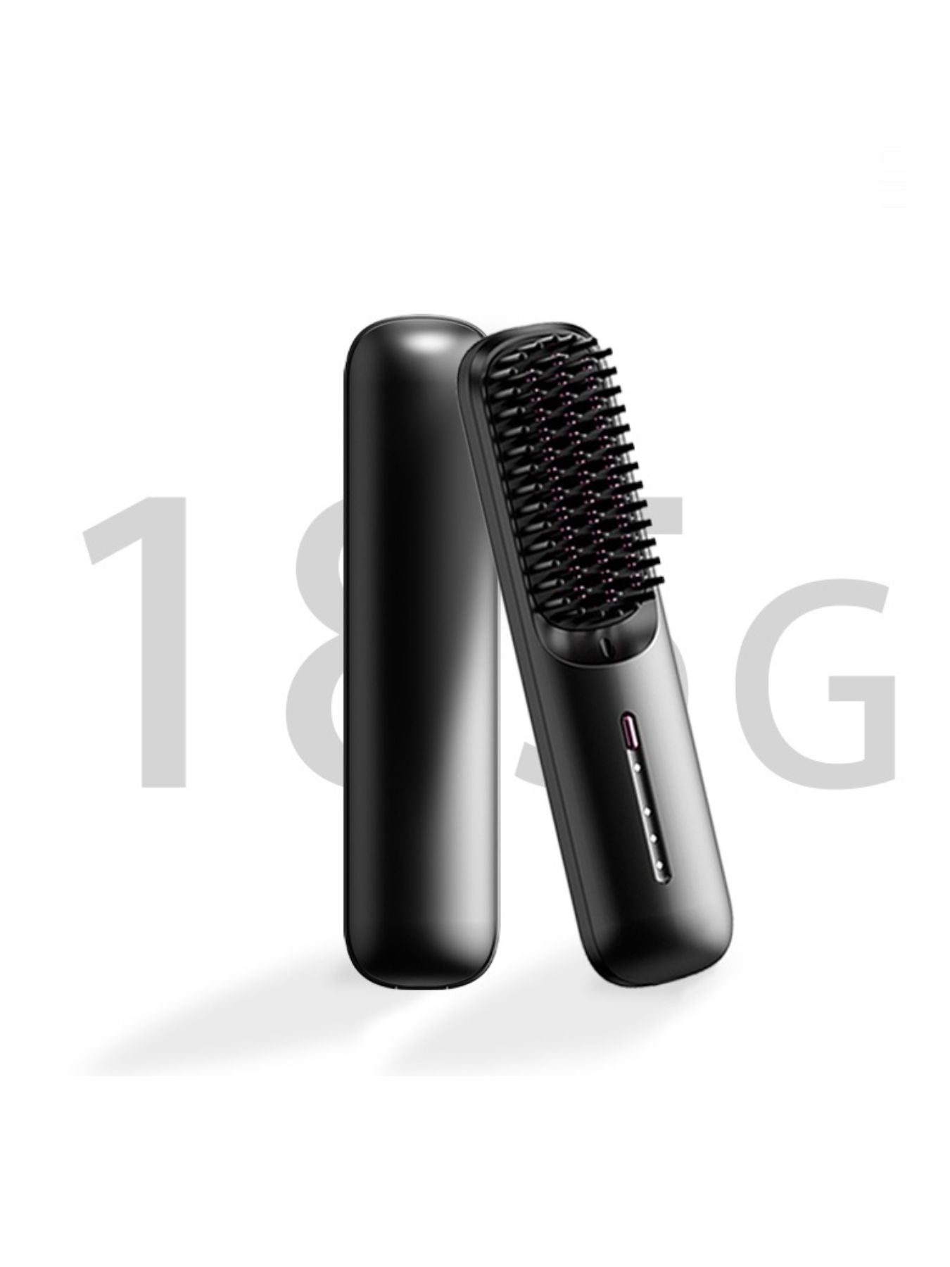 Black Trendsi hair straightening comb with LED display showing temperature and settings, designed for sleek, straight hair styling.