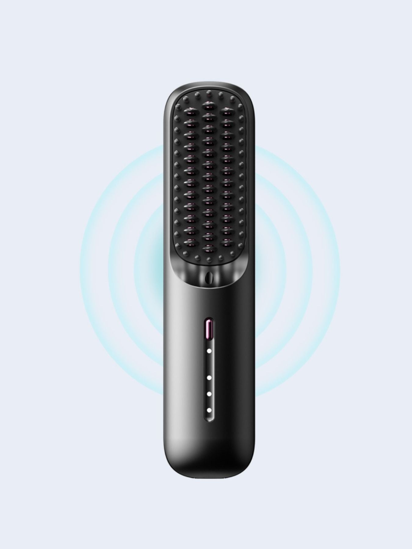 Black Trendsi hair straightening comb with LED display showing temperature and settings, designed for quick and easy styling.