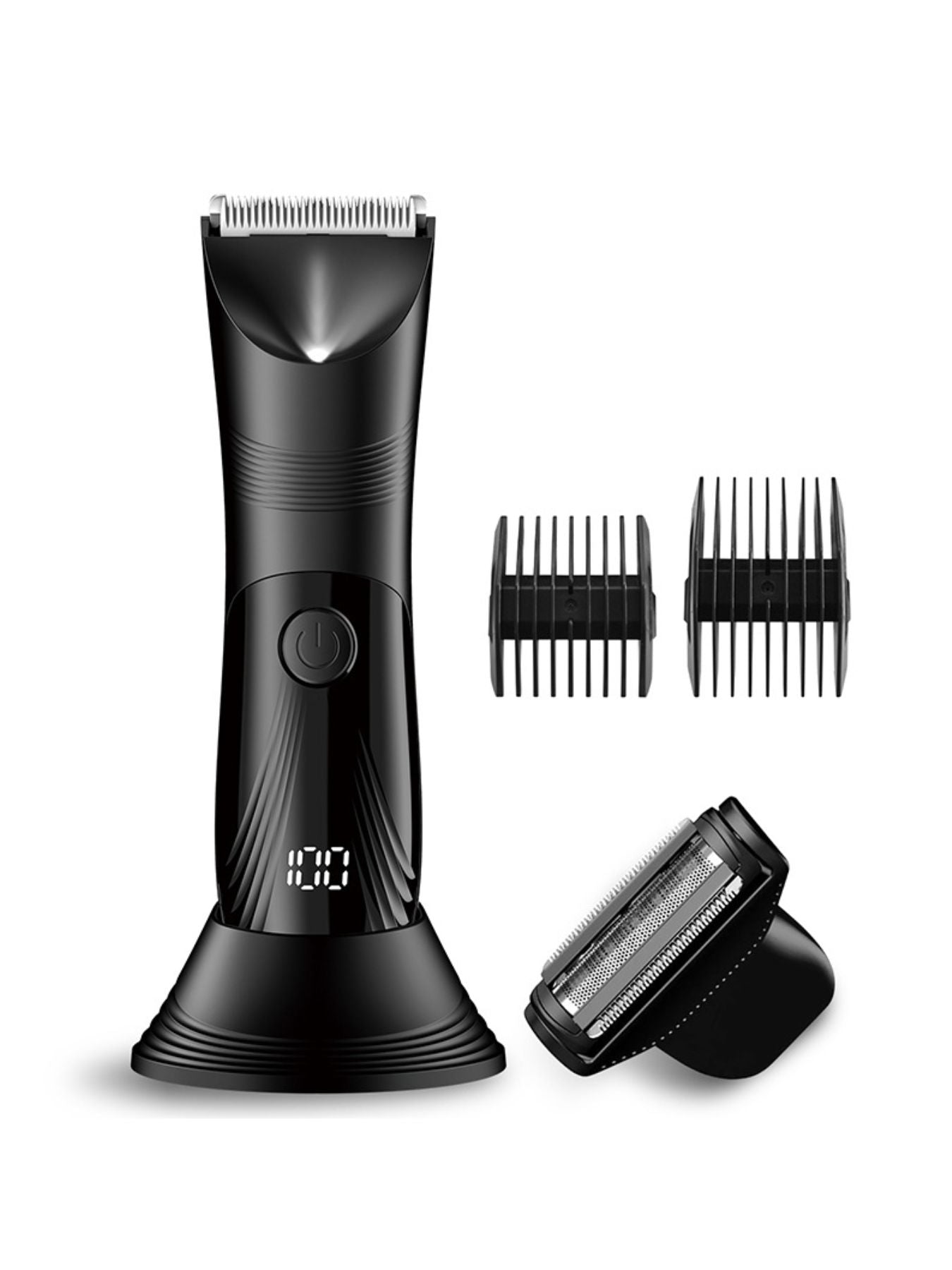Black painless electric hair removal epilator from Trendsi with multiple attachment heads for smooth skin.