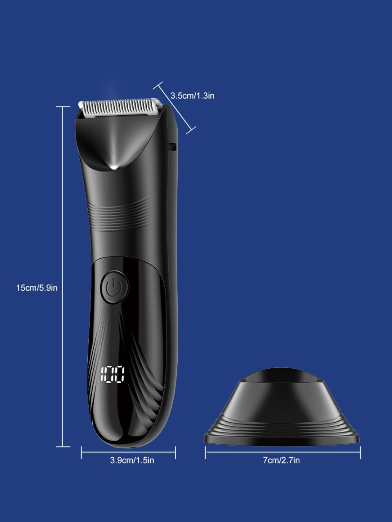 Black painless electric hair removal epilator by Trendsi with multiple attachments and ergonomic design for smooth skin.