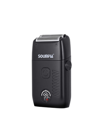Black portable electric shaver by Trendsi with a compact design for convenient grooming.