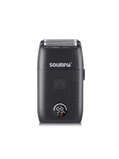 Black portable electric shaver by Trendsi, compact design with a sleek handle, ideal for grooming on the go.