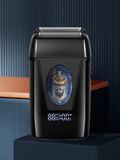 Black Trendsi portable electric shaver with compact design, ideal for on-the-go grooming and easy handling.