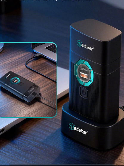 Trendsi black portable electric shaver with compact design and one-size-fits-all head for quick grooming.