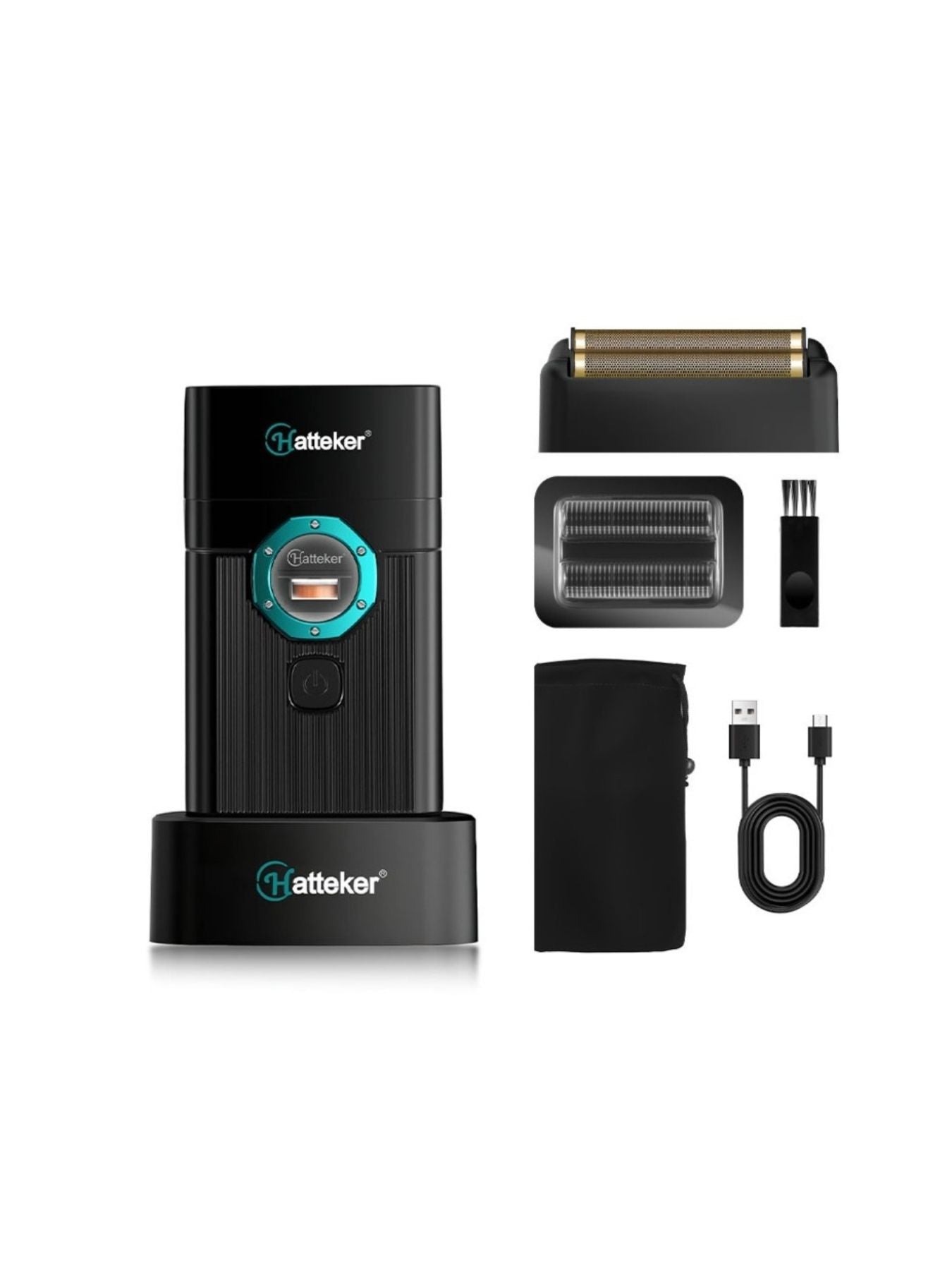 Black portable electric shaver by Trendsi with a compact design, suitable for on-the-go grooming and easy handling.