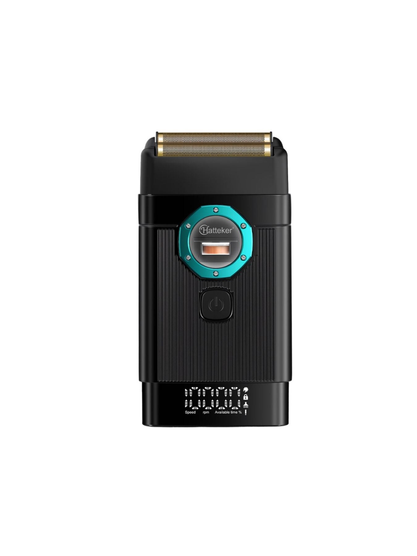 Black portable electric shaver by Trendsi with a compact design and easy grip, ideal for travel grooming.