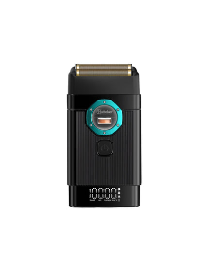 Black portable electric shaver by Trendsi with a compact design and easy grip, ideal for travel grooming.
