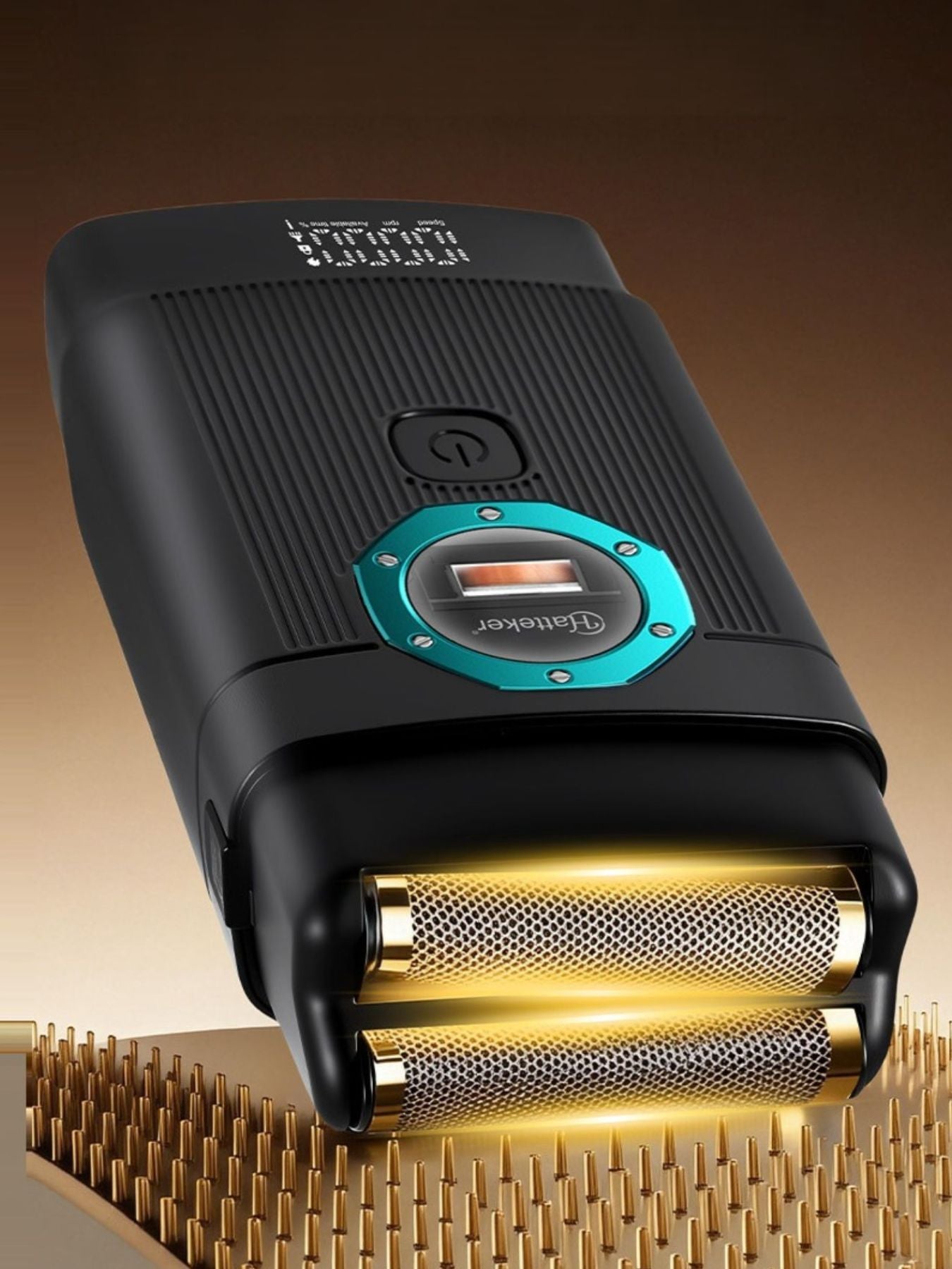 Trendsi portable electric shaver in black, compact design with ergonomic grip for easy grooming and travel use.