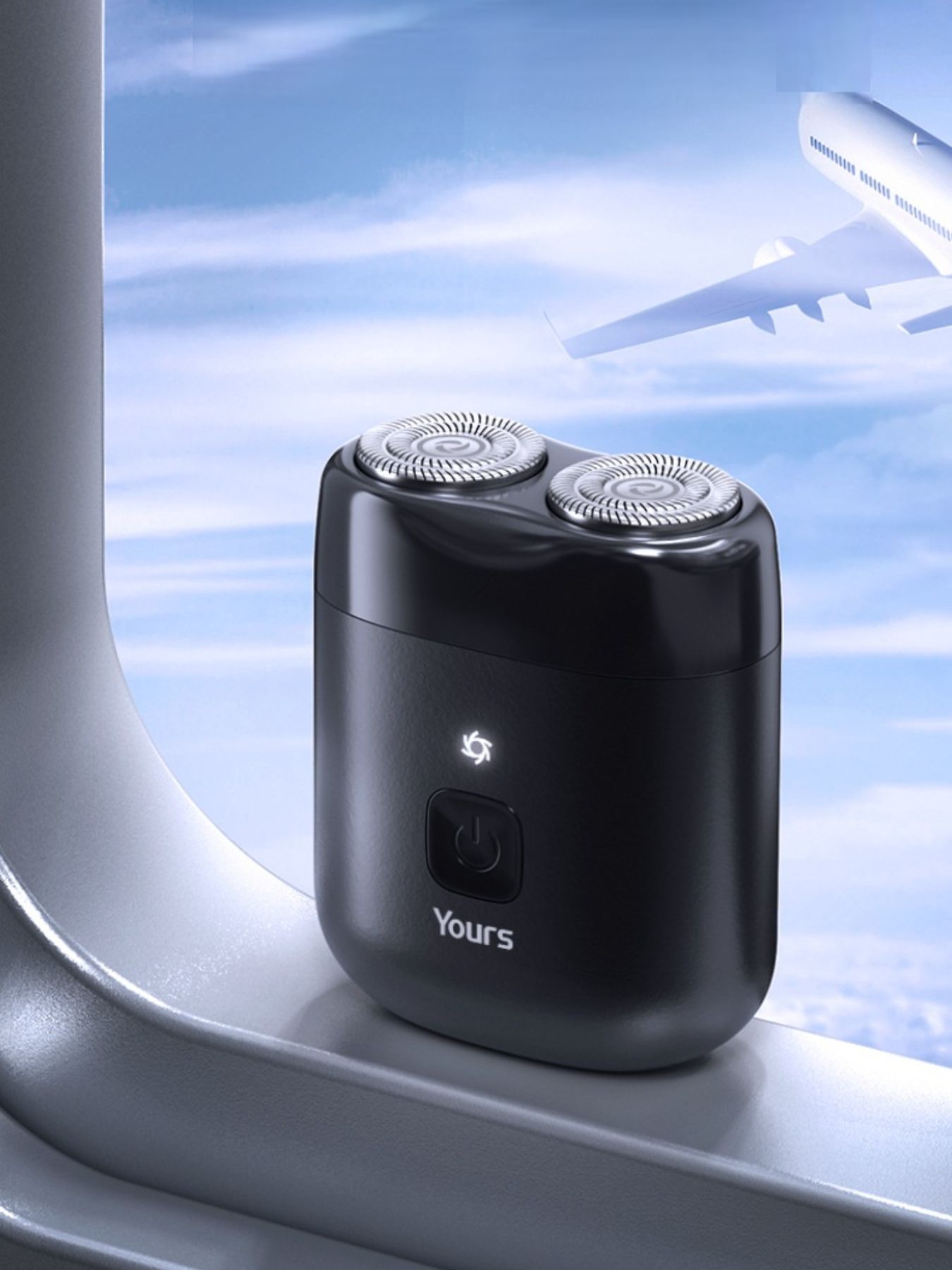 Black Trendsi portable mini electric shaver with compact design and one-size-fits-all grooming head for easy use.