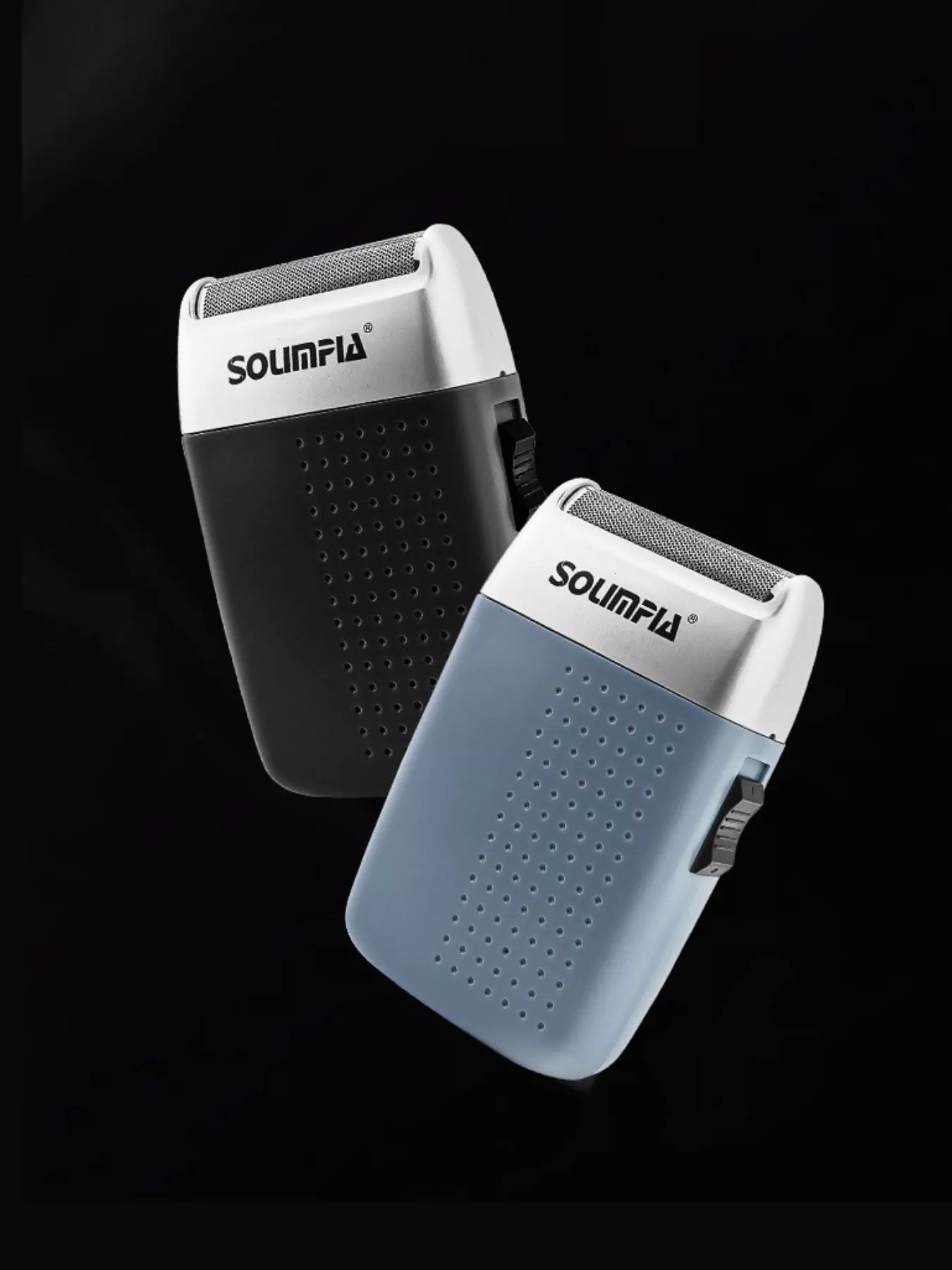 Black portable mini shaver from Trendsi, compact design with a sleek appearance, ideal for on-the-go grooming.