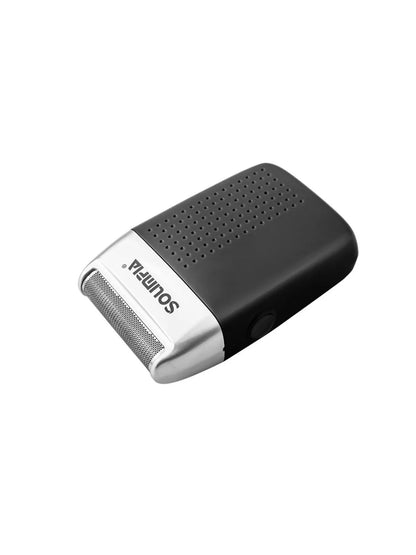 Black portable mini shaver by Trendsi, compact and lightweight for easy grooming.