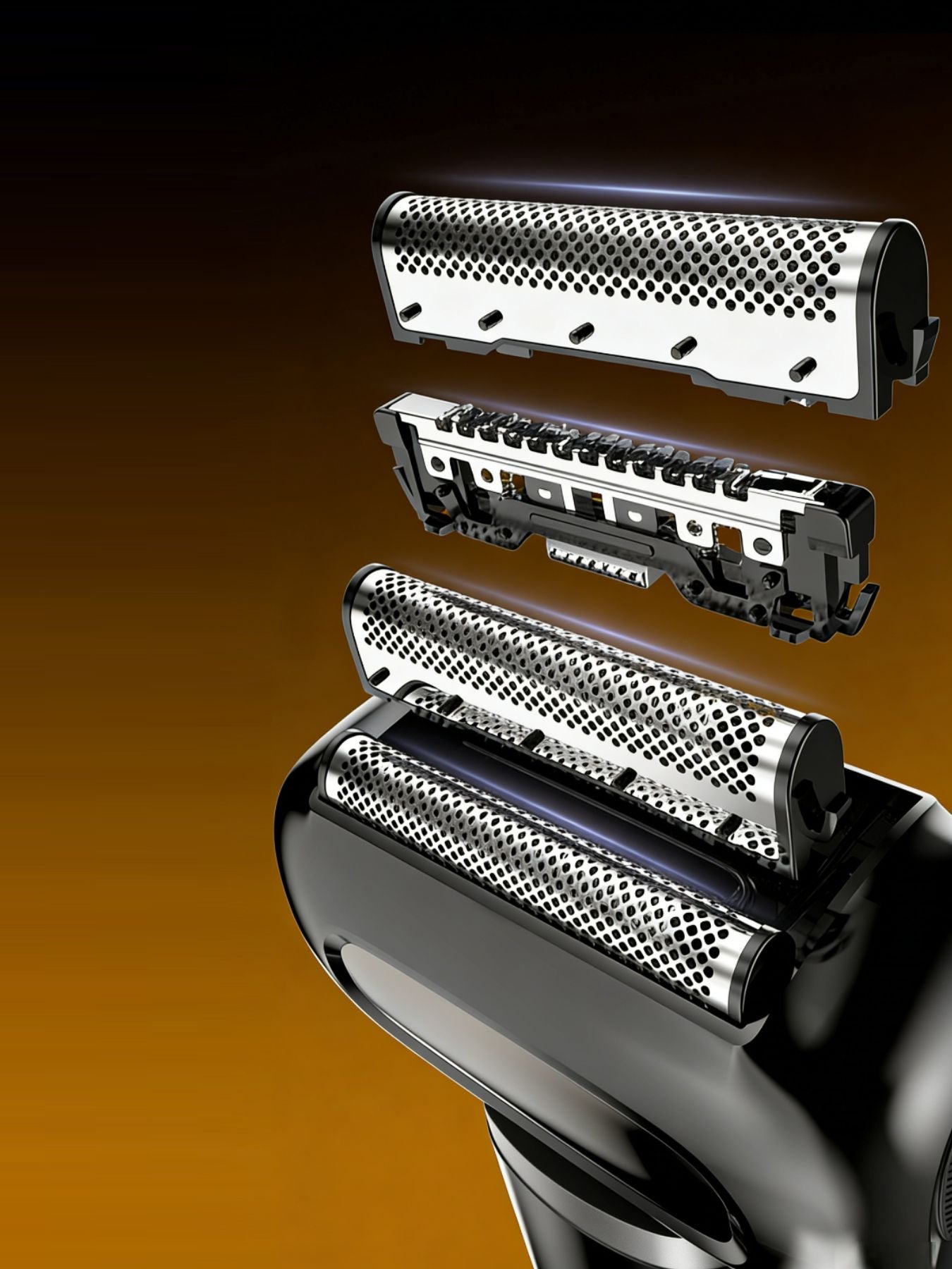Black rechargeable electric foil shaver with digital display, Trendsi brand, designed for smooth shaving and easy use.
