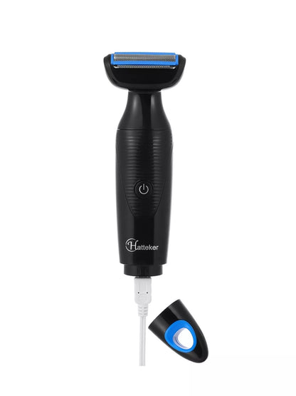 Black rechargeable electric hair removal epilator by Trendsi, with multiple attachments for efficient at-home hair removal.