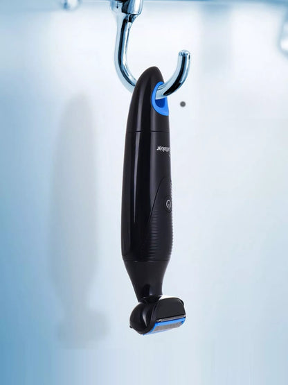 Black rechargeable electric hair removal epilator by Trendsi, featuring a compact design for efficient at-home hair removal.