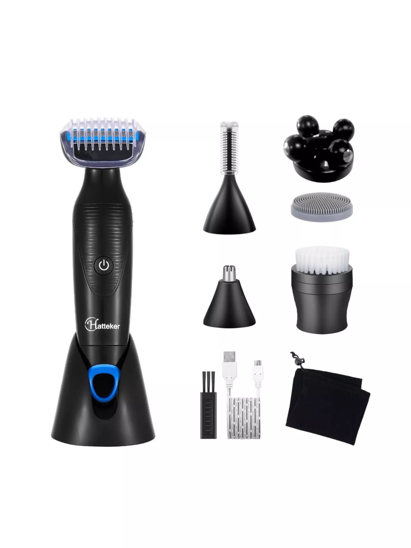 Black rechargeable electric hair removal epilator by Trendsi for efficient, pain-free hair removal at home.