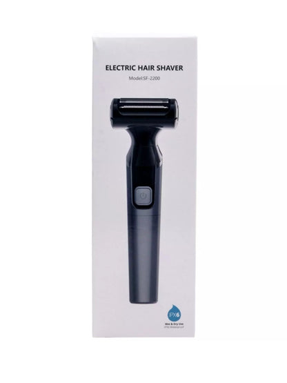 Black waterproof portable shaver from Trendsi with a compact design, suitable for travel and wet or dry use.