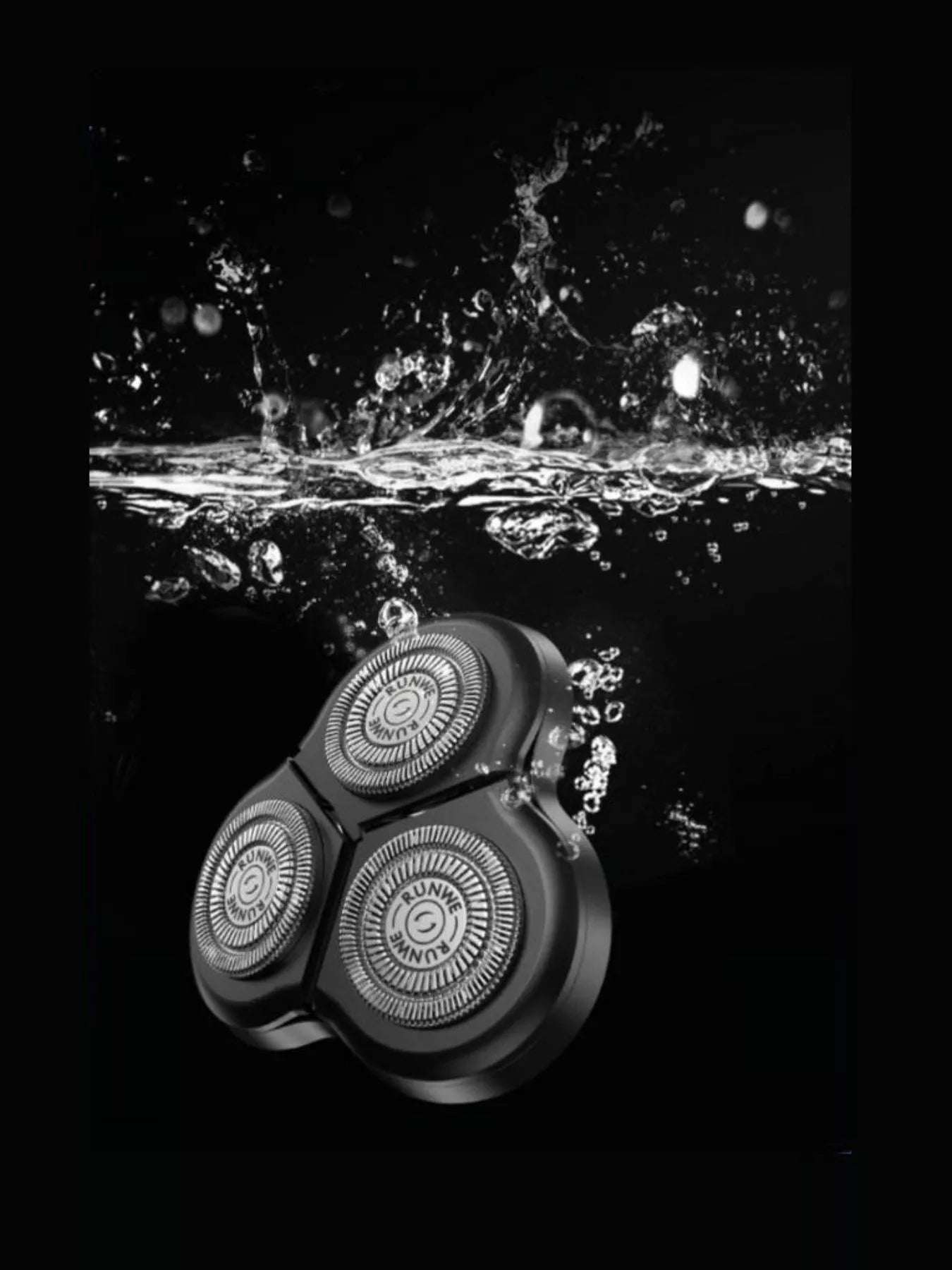 Black 3-head rotary electric shaver by Trendsi with a sleek design and adjustable head for a close, comfortable shave.