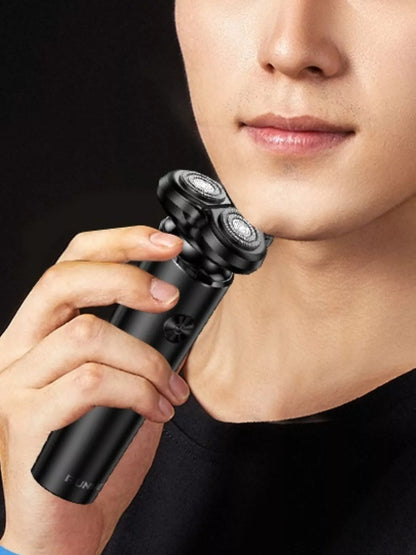 Black 3-head rotary electric shaver by Trendsi with ergonomic design and multiple shaving heads for smooth, close shaves