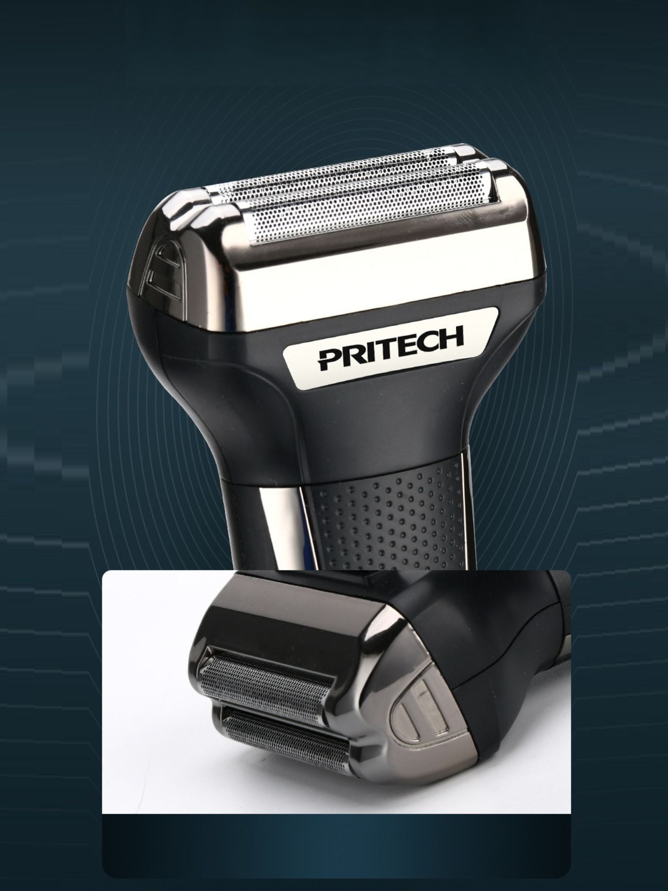 Black 3-in-1 multifunctional electric shaver by Trendsi with adjustable head and ergonomic handle for versatile grooming.