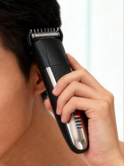 Black Trendsi 3-in-1 multifunctional electric shaver with interchangeable heads for grooming and trimming.