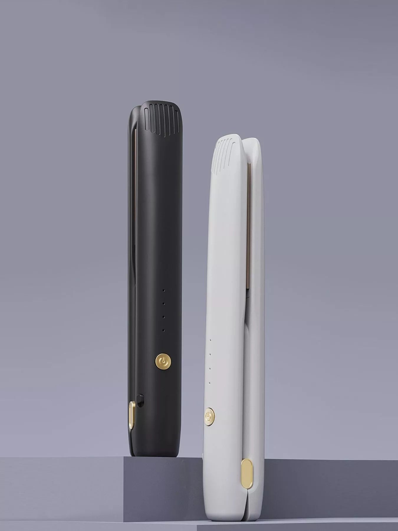 Black adjustable temperature hair straightener from Trendsi with a sleek design and ergonomic handle.
