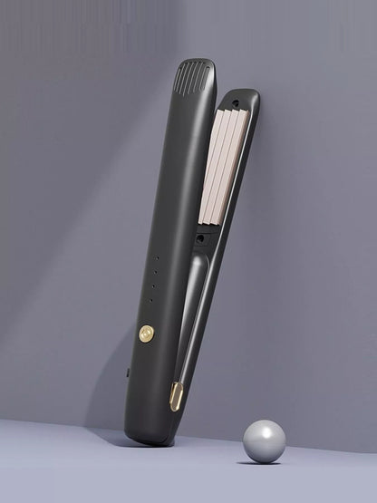 Black adjustable temperature straightener by Trendsi with a sleek design, perfect for versatile hair styling.