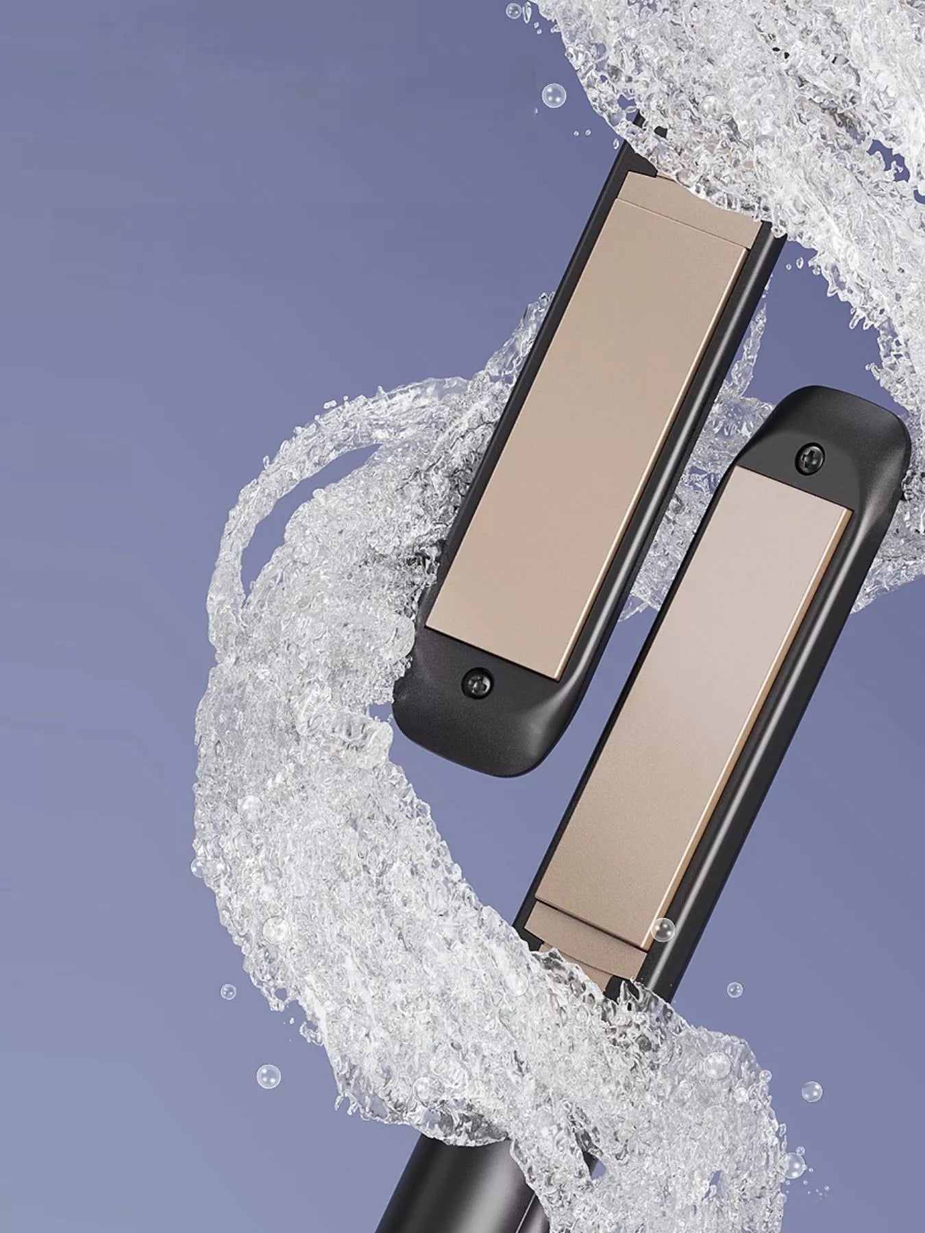 Black adjustable temperature hair straightener by Trendsi with a sleek design and ergonomic handle.