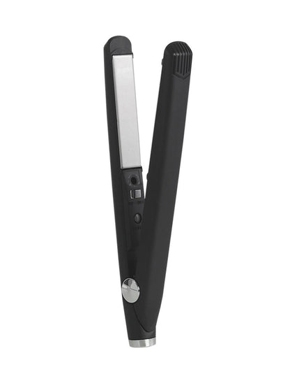 Black ceramic hair straightener from Trendsi, with a sleek design and ceramic plates for smooth, straight hair styling.
